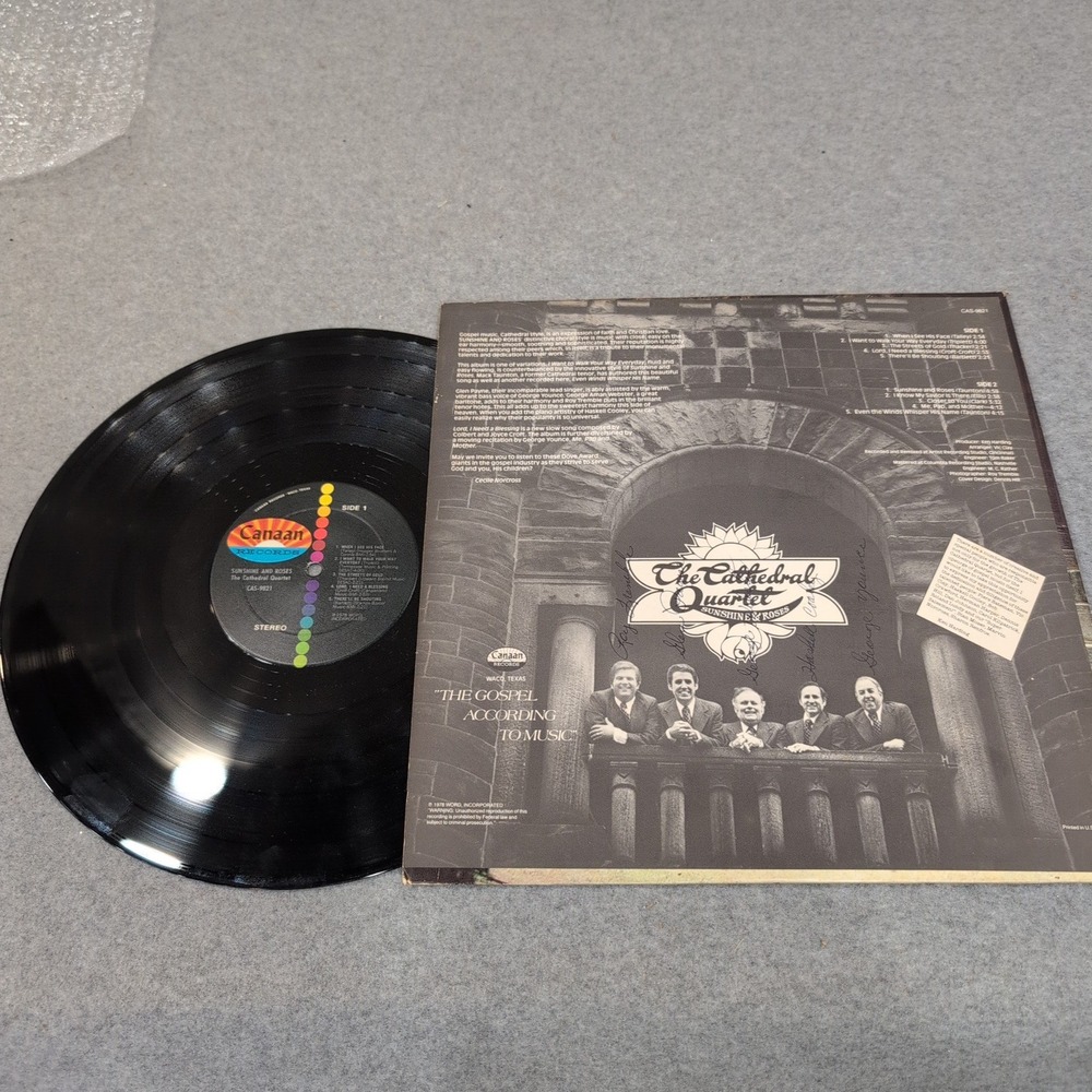 The Cathedral Quartet Sunshine and Roses Vinyl LP Canaan Records CAS-9821 Gospel - Picture 2 of 2